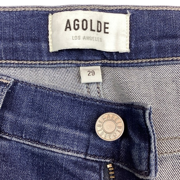 AGOLDE Sophie High Rise Skinny Jeans Cropped Blue - Picture 8 of 12